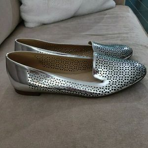 COPY - J Crew Silver Flats Cutout Design Size 10 …